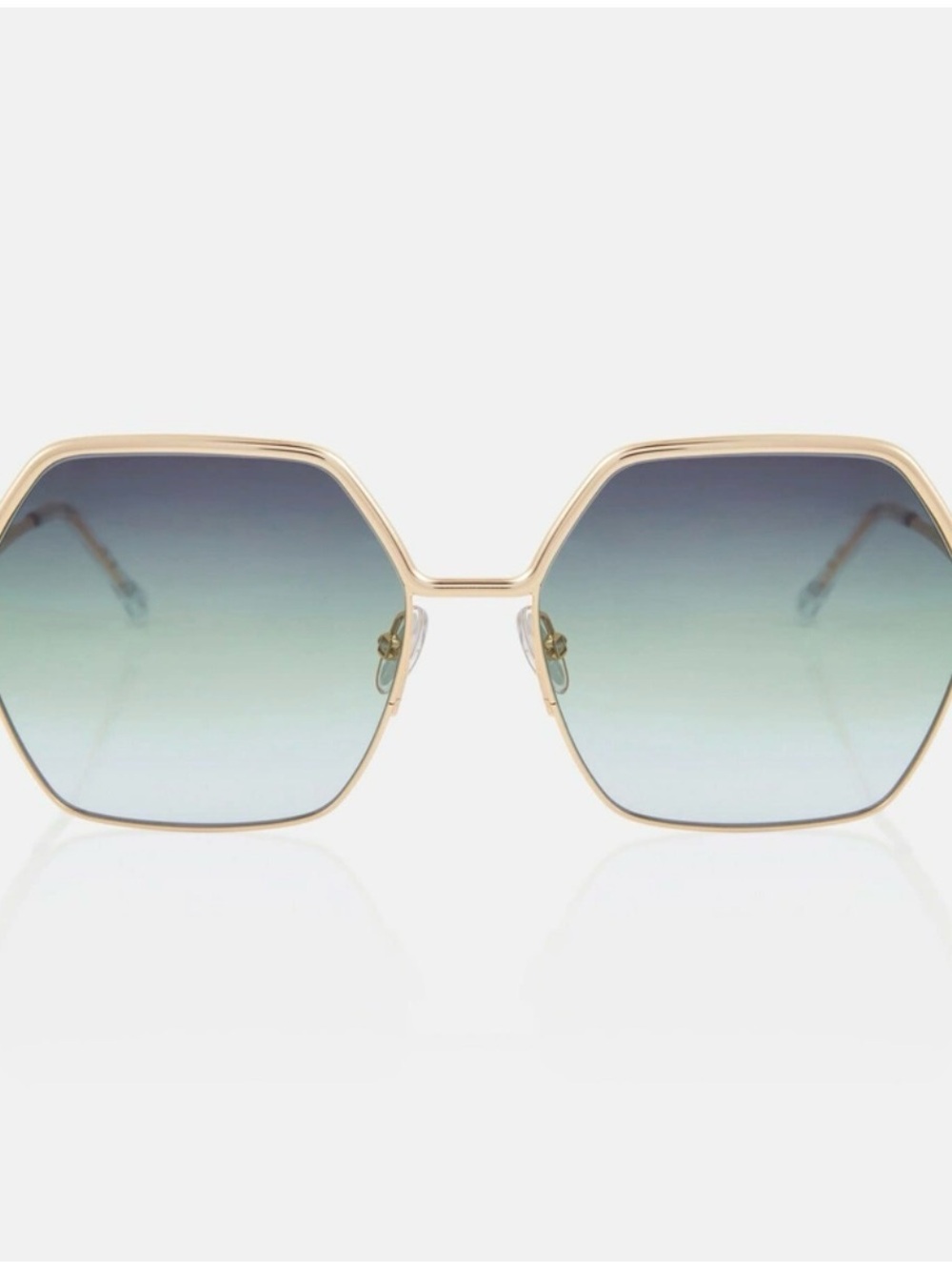 Isabel Marant Gold Frame Blue-Green Gradient Hexagon Sunglasses